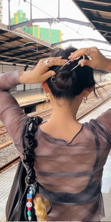 arnew headbands Silver Mega safety hairpin (2 in 1 set)