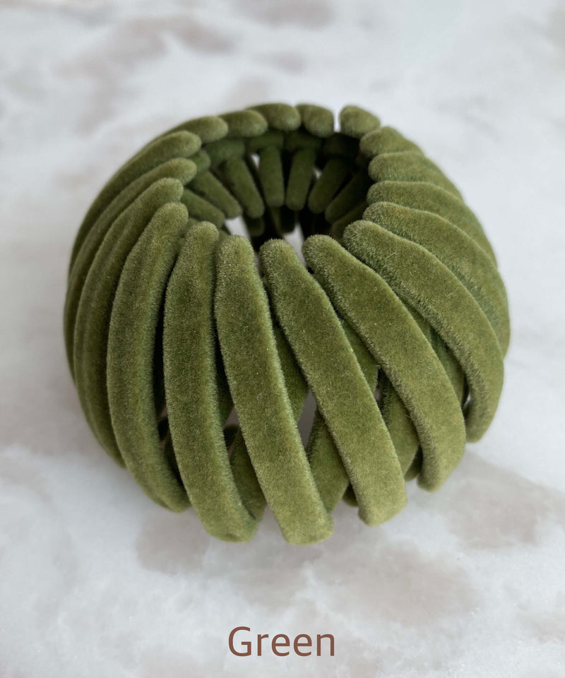 arnew Green Velvet Pony Dumpling Hairpin