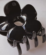 arnew hair claws Black flower france claw clip
