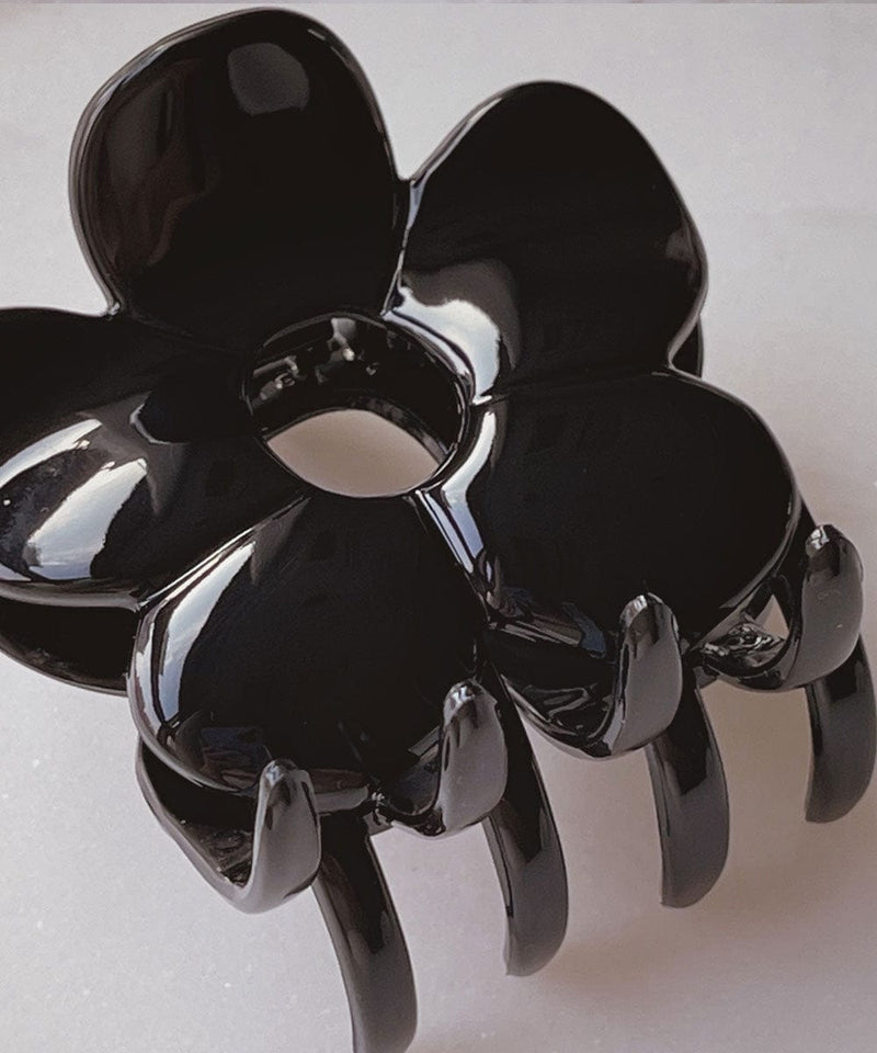 arnew hair claws Black flower france claw clip