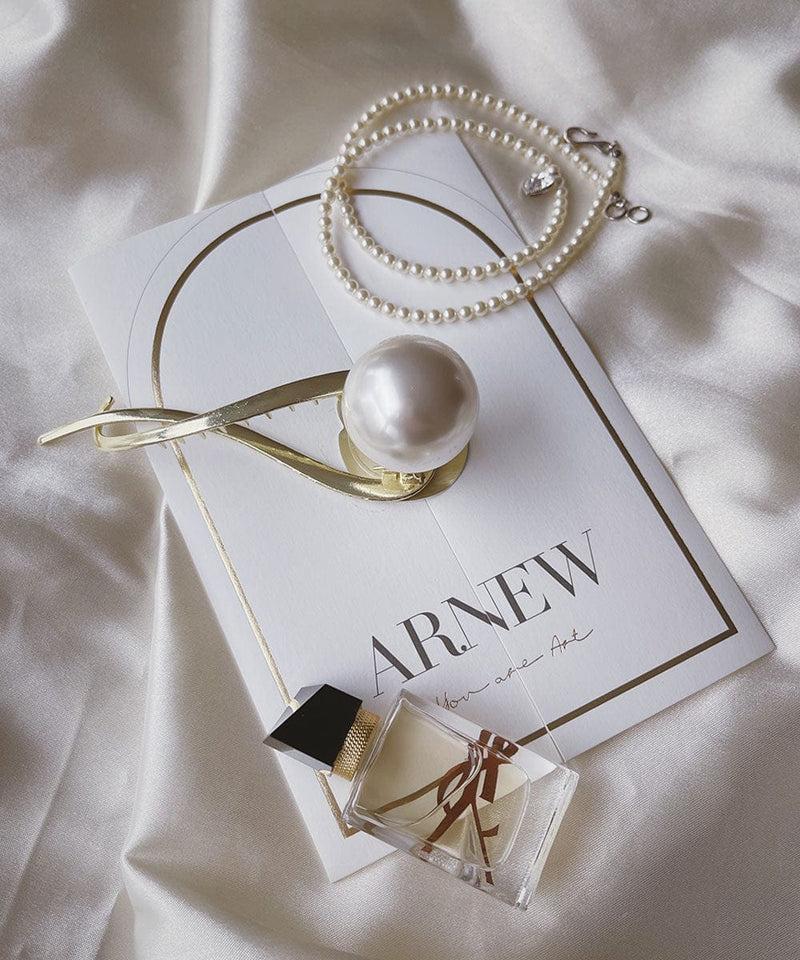 arnew hair claws S.line pearl hairclip